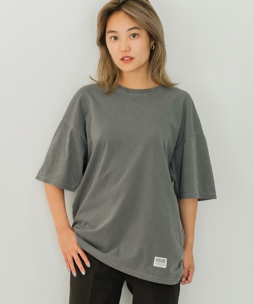 SIDEWAY STANCE（サイドウェイスタンス）の「【SIDEWAY STANCE】ヴィンテージ ピグメント加工 ビッグシルエット 半袖Tシャツ（Tシャツ/カットソー・メンズ・ミント/ブルー/ホワイト/ブラック/ネイビー/カーキ/ピンク/オレンジ・MEDIUM/LARGE/X-LARGE）」の3枚目の写真
