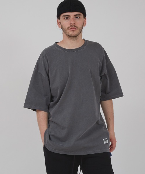 SIDEWAY STANCE（サイドウェイスタンス）の「【SIDEWAY STANCE】ヴィンテージ ピグメント加工 ビッグシルエット 半袖Tシャツ（Tシャツ/カットソー・メンズ・ミント/ブルー/ホワイト/ブラック/ネイビー/カーキ/ピンク/オレンジ・MEDIUM/LARGE/X-LARGE）」の9枚目の写真