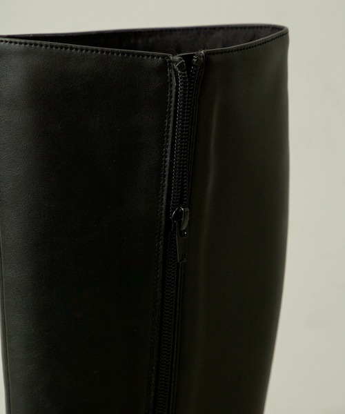 ANGIE(アンジー)の「スクエアトゥロングブーツ(ブーツ・レディース・ブラック/ダークブラウン・SMALL/MEDIUM/LARGE/X-LARGE)」の5枚目の写真