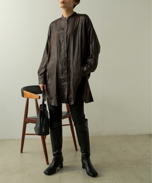 ANGIE(アンジー)の「スクエアトゥロングブーツ(ブーツ・レディース・ブラック/ダークブラウン・SMALL/MEDIUM/LARGE/X-LARGE)」の19枚目の写真