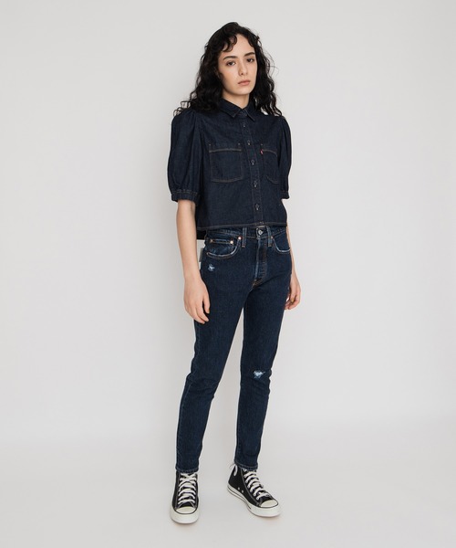 Levi's(リーバイス)の「ALICE SS DENIM BLOUSE DON'T TRIP 4(シャツ/ブラウス・レディース・ダークインディゴブルー・S/M/XS)」の6枚目の写真