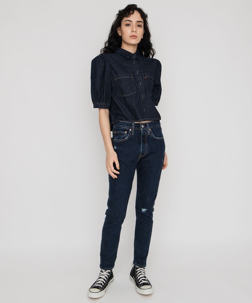 Levi's(リーバイス)の「ALICE SS DENIM BLOUSE DON'T TRIP 4(シャツ/ブラウス・レディース・ダークインディゴブルー・S/M/XS)」の7枚目の写真