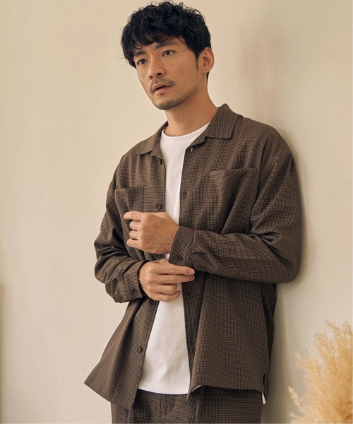 IKKA LOUNGE（イッカラウンジ）の「LANATEC CPOシャツ（シャツ/ブラウス・メンズ・ブラック/ダークブラウン・S/M/L/XL）」の14枚目の写真