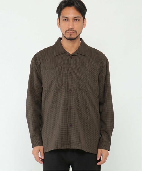 IKKA LOUNGE（イッカラウンジ）の「LANATEC CPOシャツ（シャツ/ブラウス・メンズ・ブラック/ダークブラウン・S/M/L/XL）」の18枚目の写真