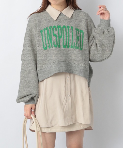 Heather（ヘザー）の「ショート丈ロゴスウェット　236941（スウェット・レディース・ネイビー/グレー/アイボリー・FREE）」の7枚目の写真