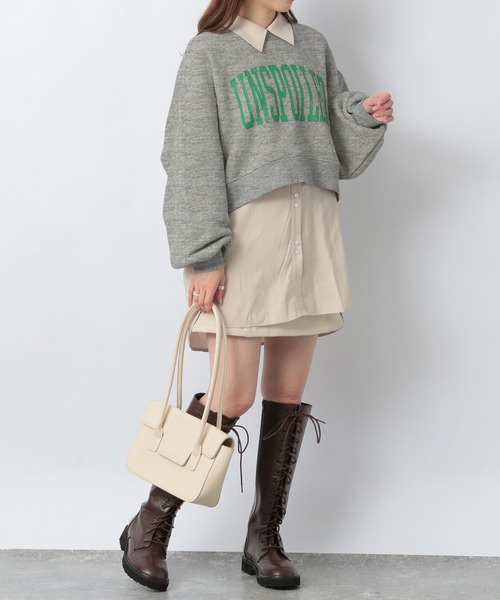 Heather（ヘザー）の「ショート丈ロゴスウェット　236941（スウェット・レディース・ネイビー/グレー/アイボリー・FREE）」の17枚目の写真