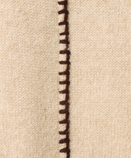 libelle more（リベル モア）の「6G天竺　配色ステッチニットプルオーバー（ニット/セーター・レディース・スモークピンク/グレイッシュブルー/ブラウン/ベージュ・L/M）」の11枚目の写真