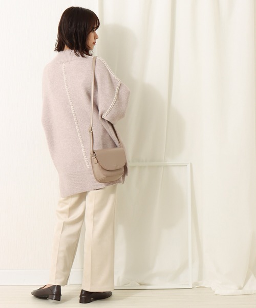 libelle more（リベル モア）の「6G天竺　配色ステッチニットプルオーバー（ニット/セーター・レディース・スモークピンク/グレイッシュブルー/ブラウン/ベージュ・L/M）」の15枚目の写真