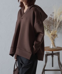 each（イーチ）の「サイドスナップボタンVネックダンボールパーカー（パーカー）」