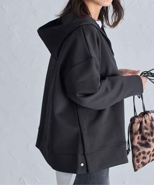 each（イーチ）の「サイドスナップボタンVネックダンボールパーカー（パーカー・レディース・ブラック/ベージュ/アイボリー/グレー/ネイビー/ブラウン・FREE）」の22枚目の写真