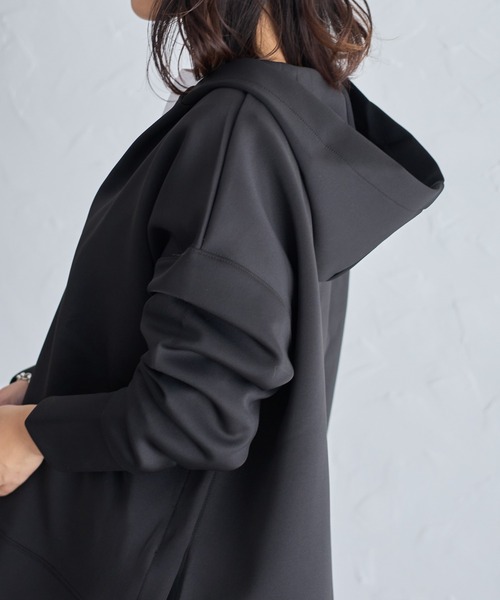 each（イーチ）の「サイドスナップボタンVネックダンボールパーカー（パーカー・レディース・ブラック/ベージュ/アイボリー/グレー/ネイビー/ブラウン・FREE）」の19枚目の写真