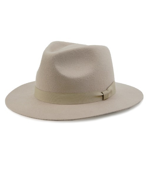 polcadot（ポルカドット）の「WIDE BRIM FELT HAT/ワイド ブリムフェルト 中折れハット（ハット・レディース・ライトグレー/ブラック/ライトベージュ/ベージュ・FREE）」の4枚目の写真