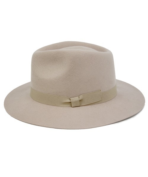 polcadot（ポルカドット）の「WIDE BRIM FELT HAT/ワイド ブリムフェルト 中折れハット（ハット・レディース・ライトグレー/ブラック/ライトベージュ/ベージュ・FREE）」の6枚目の写真