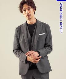 WORK TRIP OUTFITS GREEN LABEL RELAXING | WTO TWPU サージ千鳥 スリム スーツジャケット -ウォッシャブル・防シワ・ストレッチ-(スーツジャケット)