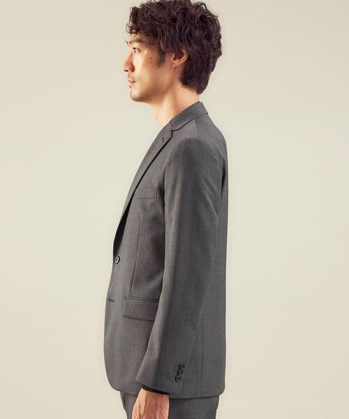 WORK TRIP OUTFITS GREEN LABEL RELAXING（ワークトリップアウトフィッツグリーンレーベル リラクシング）の「WTO TWPU サージ千鳥 スリム スーツジャケット -ウォッシャブル・防シワ・ストレッチ- ＊＊（スーツジャケット・メンズ・ダークグレー/ネイビー・S/44/XL/50/XXS/40/M/46/XS/42/L/48）」の3枚目の写真