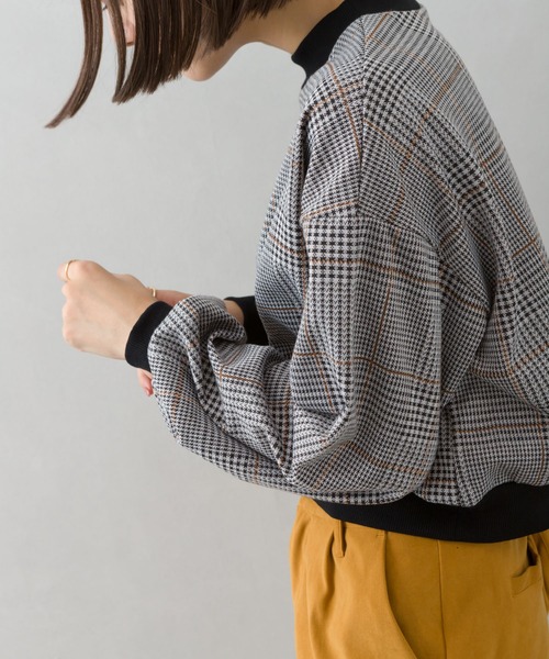 SpRay（スプレイ）の「チェックジャガードクロップドプチハイ（Tシャツ/カットソー・レディース・ブラック/ベージュ/イエロー・FREE）」の6枚目の写真