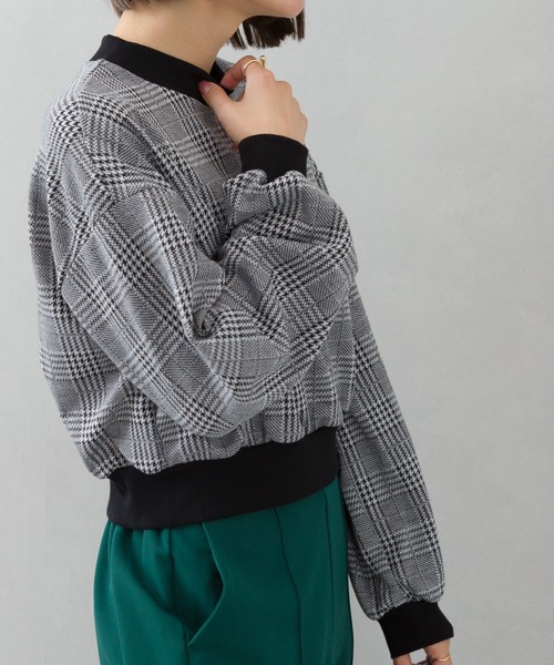 SpRay（スプレイ）の「チェックジャガードクロップドプチハイ（Tシャツ/カットソー・レディース・ブラック/ベージュ/イエロー・FREE）」の13枚目の写真