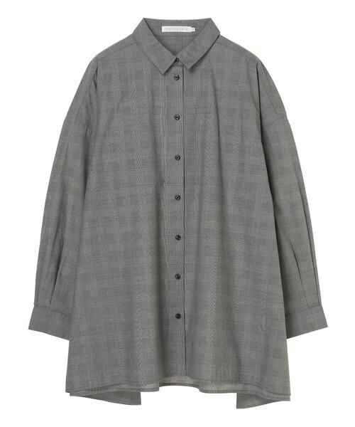 AMERICAN HOLIC(アメリカンホリック)の「バックレイヤードフレアシャツチュニック(Tシャツ/カットソー・レディース・チェック/グレイッシュベージュ・M/L)」の18枚目の写真