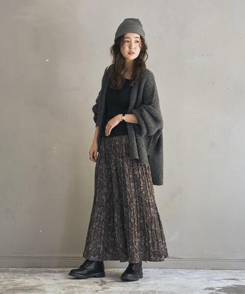 coen（コーエン）の「［洗える］ユルシャギーVネックニットカーディガン（カーディガン/ボレロ・レディース・ダークグレー/ブラウン/オフホワイト・FREE）」の16枚目の写真