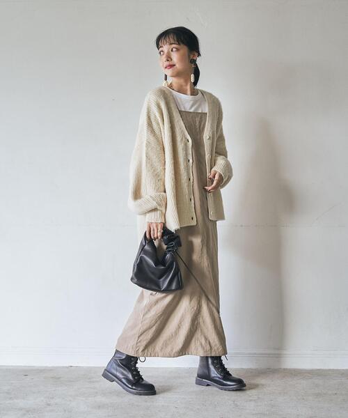 coen（コーエン）の「［洗える］ユルシャギーVネックニットカーディガン（カーディガン/ボレロ・レディース・ダークグレー/ブラウン/オフホワイト・FREE）」の20枚目の写真