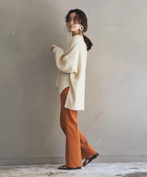 coen（コーエン）の「［洗える］ユルシャギーVネックニットカーディガン（カーディガン/ボレロ・レディース・ダークグレー/ブラウン/オフホワイト・FREE）」の13枚目の写真