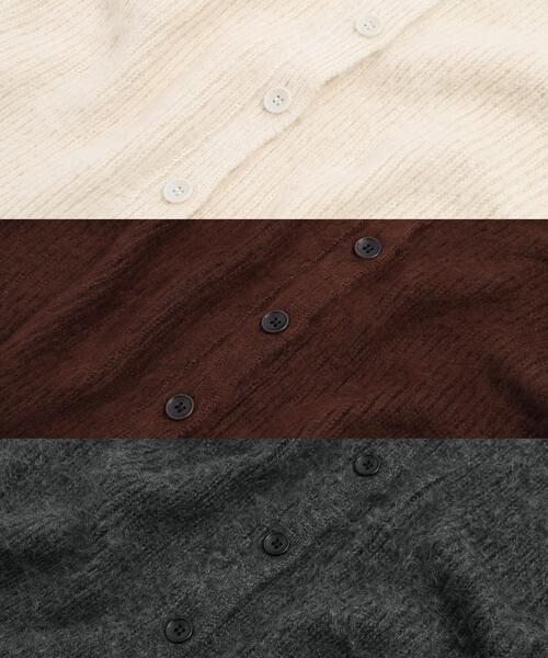 coen（コーエン）の「［洗える］ユルシャギーVネックニットカーディガン（カーディガン/ボレロ・レディース・ダークグレー/ブラウン/オフホワイト・FREE）」の22枚目の写真