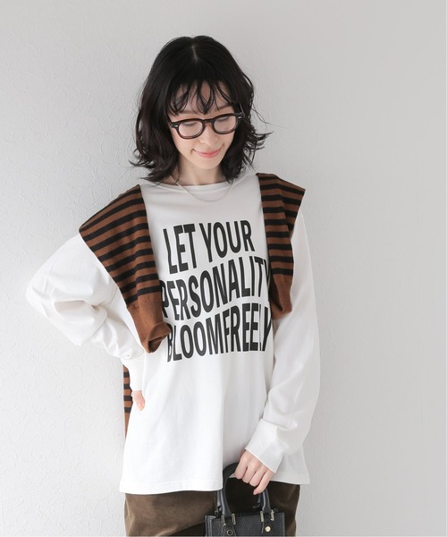 JOURNAL STANDARD relume(ジャーナルスタンダード レリューム)の「ウェーブロゴプリントロングスリーブTEE(Tシャツ/カットソー・レディース・ホワイト/ホワイト系その他・FREE)」の1枚目の写真
