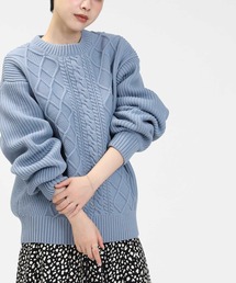 HONEYSUCKLE ROSE | 【HONEYSUCKLE ROSE】洗える軽ふわケーブルニット(ニット/セーター)