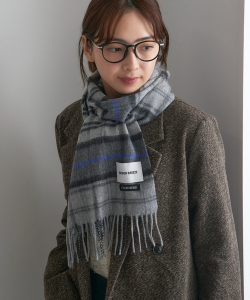 セール】【SETUP7】オーガニックカシミヤミックスマフラー タータン