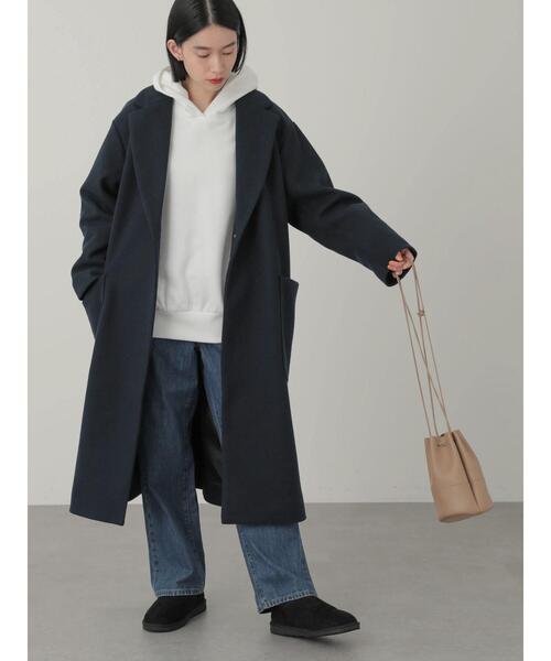 AMERICAN HOLIC（アメリカンホリック）の「BIGポケットドロップショルダーニュアンスコート2（チェスターコート・レディース・ダークネイビー・M/L）」の4枚目の写真