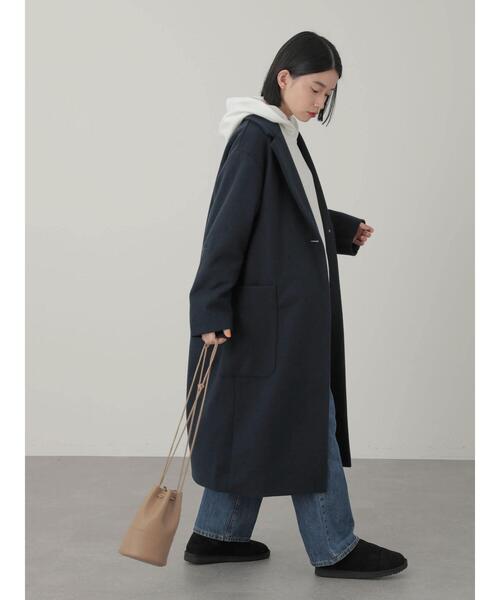 AMERICAN HOLIC（アメリカンホリック）の「BIGポケットドロップショルダーニュアンスコート2（チェスターコート・レディース・ダークネイビー・M/L）」の5枚目の写真