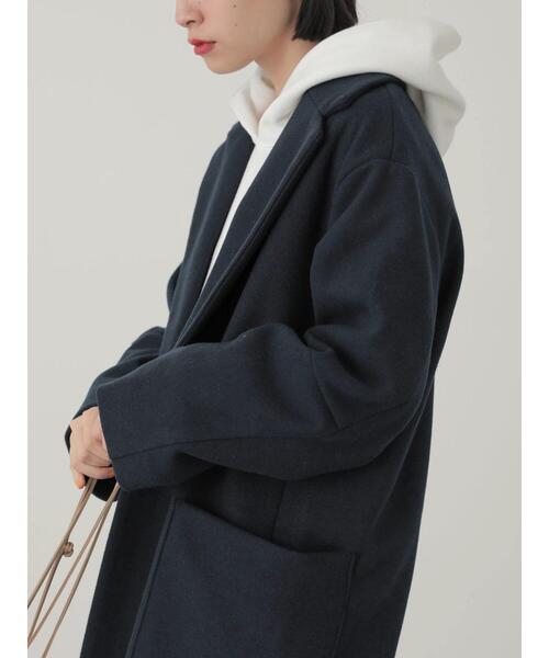 AMERICAN HOLIC（アメリカンホリック）の「BIGポケットドロップショルダーニュアンスコート2（チェスターコート・レディース・ダークネイビー・M/L）」の9枚目の写真