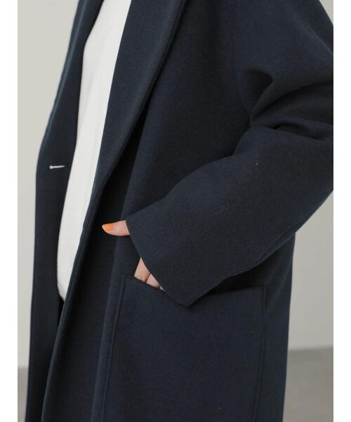 AMERICAN HOLIC（アメリカンホリック）の「BIGポケットドロップショルダーニュアンスコート2（チェスターコート・レディース・ダークネイビー・M/L）」の11枚目の写真