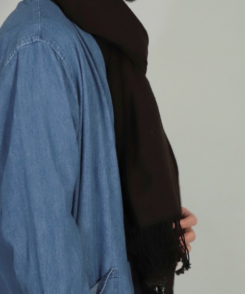 KHATA（カタ）の「[ KHATA ] 2LAYES STOLE（ストール/ショール・メンズ・ダークブラウン/ブラウン/ネイビー・FREE）」の17枚目の写真