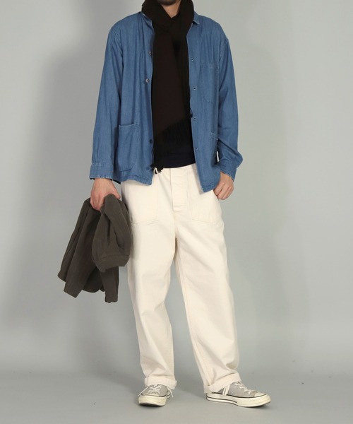 KHATA（カタ）の「[ KHATA ] 2LAYES STOLE（ストール/ショール・メンズ・ダークブラウン/ブラウン/ネイビー・FREE）」の19枚目の写真