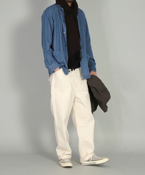 KHATA（カタ）の「[ KHATA ] 2LAYES STOLE（ストール/ショール・メンズ・ダークブラウン/ブラウン/ネイビー・FREE）」の20枚目の写真