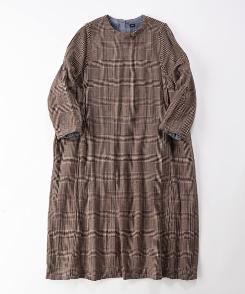 45R 二重織ネルチェックワンピース 45R インド二重織ネルのAドレス