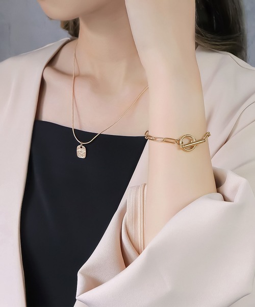 blackdia ocean（ブラックダイヤオーシャン）の「blackdia ocean マンテルペーパークリップチェーンブレスレット（ブレスレット・レディース・シルバー/ゴールド・20.5cm）」の9枚目の写真