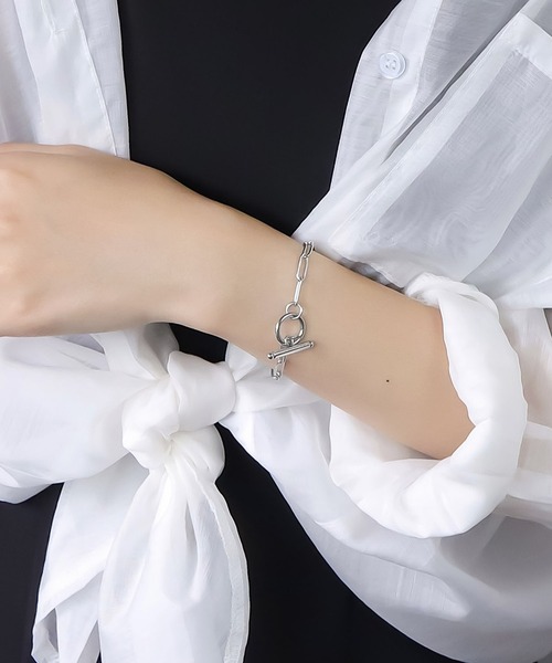 blackdia ocean（ブラックダイヤオーシャン）の「blackdia ocean マンテルペーパークリップチェーンブレスレット（ブレスレット・レディース・シルバー/ゴールド・20.5cm）」の8枚目の写真