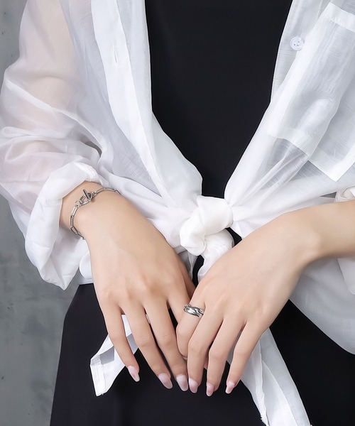 blackdia ocean（ブラックダイヤオーシャン）の「blackdia ocean マンテルペーパークリップチェーンブレスレット（ブレスレット・レディース・シルバー/ゴールド・20.5cm）」の6枚目の写真