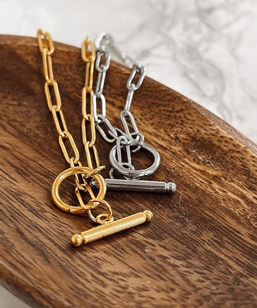 blackdia ocean（ブラックダイヤオーシャン）の「blackdia ocean マンテルペーパークリップチェーンブレスレット（ブレスレット・レディース・シルバー/ゴールド・20.5cm）」の3枚目の写真