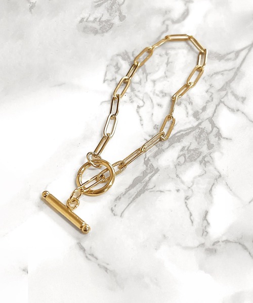 blackdia ocean（ブラックダイヤオーシャン）の「blackdia ocean マンテルペーパークリップチェーンブレスレット（ブレスレット・レディース・シルバー/ゴールド・20.5cm）」の5枚目の写真