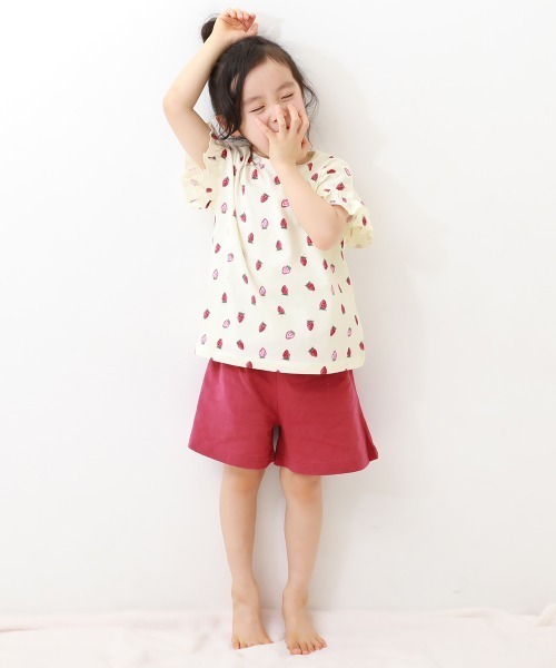 devirock（デビロック）の「綿100% ガールズ フリル半袖パジャマ（ルームウェア/パジャマ・キッズ・グレイッシュブルー/オートミール/グリーン系その他/ホワイト/オフホワイト/ネイビー/ピンク/パープル系その他/ブルー系その他/パープル系その他2/ホワイト系その他/その他13/その他12/その他14/ベージュ系その他・140cm/100cm/120cm/150cm/110cm/160cm/130cm）」の18枚目の写真