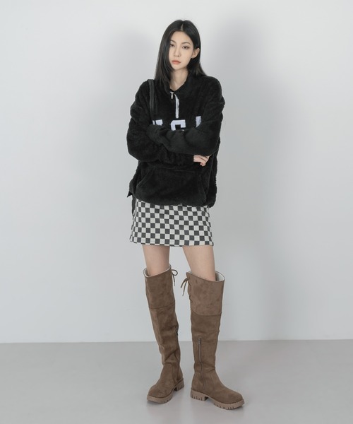 FOLLOWIN（フォロウィン）の「【UNISEX】半ジップアップUSA ウールロングTシャツ（Tシャツ/カットソー・レディース・ブラック/ブルー/アイボリー・FREE）」の11枚目の写真