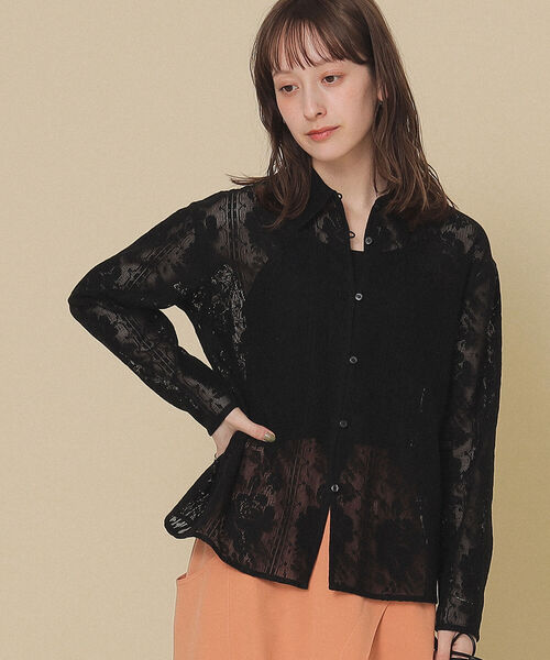 Ray BEAMS(レイビームス)の「Ray BEAMS / レース シャツ(シャツ/ブラウス・レディース・ナチュラル/ブラック・ONE SIZE)」の8枚目の写真