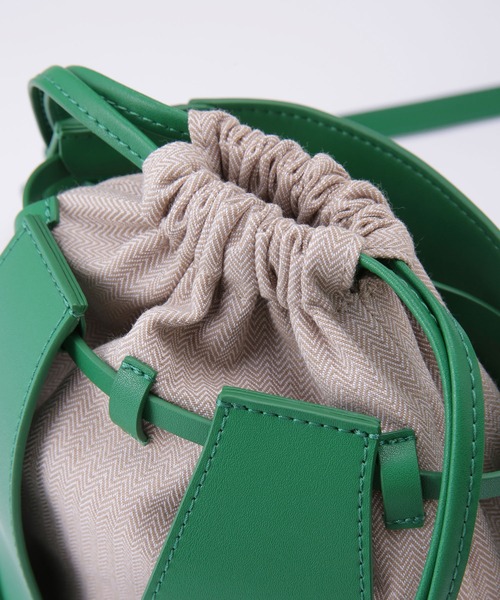 the dilettante（ザ・ディレッタント）の「the dilettante/Daphne Mini レザー×へリンボン柄バッグ（ショルダーバッグ・レディース・ブラック/オレンジ/グリーン/ベージュ系その他・FREE）」の14枚目の写真