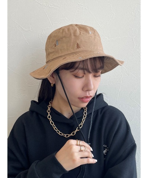 EDWIN(エドウィン)の「【EDWIN】エドウィン 刺繍入り アドベンチャーハット(ハット・レディース・ブラック/ベージュ/ネイビー/ブルー・フリー)」の2枚目の写真