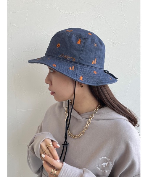 EDWIN(エドウィン)の「【EDWIN】エドウィン 刺繍入り アドベンチャーハット(ハット・レディース・ブラック/ベージュ/ネイビー/ブルー・フリー)」の4枚目の写真