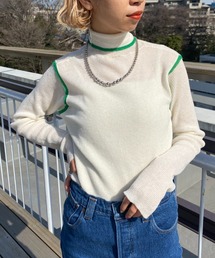 CIAOPANIC | 配色シアーリブタートルネックプルオーバー(Tシャツ/カットソー)