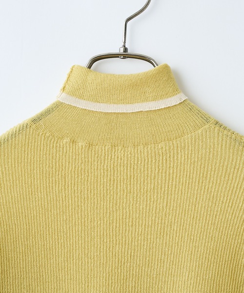 CIAOPANIC（チャオパニック）の「配色シアーリブタートルネックプルオーバー（Tシャツ/カットソー・レディース・ブラック/ベージュ/オフホワイト/イエロー・FREE）」の5枚目の写真